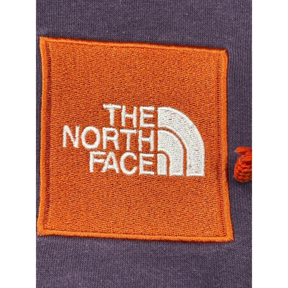 The North Face Mens Purple Orange Box Logo‎ Hoodie Pullover A3KA8 Large